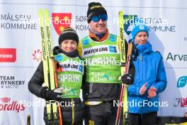 07.04.2024, Bardufoss-Finnsnes, Norway (NOR): Emilie Fleten (NOR), Amund Hoel (NOR), (l-r) - Ski Classics Summit 2 Senja, Bardufoss-Finnsnes (NOR). www.nordicfocus.com. © Reichert/NordicFocus. Every downloaded picture is fee-liable.