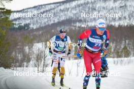 07.04.2024, Bardufoss-Finnsnes, Norway (NOR): Eirik Sverdrup Augdal (NOR), Martin Loewstroem Nyenget (NOR), (l-r) - Ski Classics Summit 2 Senja, Bardufoss-Finnsnes (NOR). www.nordicfocus.com. © Reichert/NordicFocus. Every downloaded picture is fee-liable.