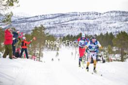 07.04.2024, Bardufoss-Finnsnes, Norway (NOR): Martin Loewstroem Nyenget (NOR), Eirik Sverdrup Augdal (NOR), (l-r), (l-r) - Ski Classics Summit 2 Senja, Bardufoss-Finnsnes (NOR). www.nordicfocus.com. © Reichert/NordicFocus. Every downloaded picture is fee-liable.