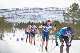 07.04.2024, Bardufoss-Finnsnes, Norway (NOR): Johan Hoel (NOR), Petter Stakston (NOR), Max Novak (SWE), (l-r) - Ski Classics Summit 2 Senja, Bardufoss-Finnsnes (NOR). www.nordicfocus.com. © Reichert/NordicFocus. Every downloaded picture is fee-liable.