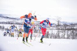 07.04.2024, Bardufoss-Finnsnes, Norway (NOR): Petter Stakston (NOR), Martin Loewstroem Nyenget (NOR), (l-r) - Ski Classics Summit 2 Senja, Bardufoss-Finnsnes (NOR). www.nordicfocus.com. © Reichert/NordicFocus. Every downloaded picture is fee-liable.