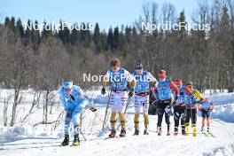 13.04.2024, Hafjell, Norway (NOR): Eric Rosjoe (SWE), Eirik Sverdrup Augdal (NOR), Kasper Stadaas (NOR), Karstein Johaug (NOR), (l-r) - Ski Classics Grand Finale Janteloppet - Hafjell (NOR). www.nordicfocus.com. © Reichert/NordicFocus. Every downloaded picture is fee-liable.