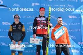 13.04.2024, Hafjell, Norway (NOR): Thomas Odegaarden (NOR), Johan Hoel (NOR), Thomas Bing (GER), (l-r) - Ski Classics Grand Finale Janteloppet - Hafjell (NOR). www.nordicfocus.com. © Reichert/NordicFocus. Every downloaded picture is fee-liable.