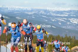 13.04.2024, Hafjell, Norway (NOR): Andreas Nygaard (NOR), Amund Riege (NOR), Kasper Stadaas (NOR), (l-r) - Ski Classics Grand Finale Janteloppet - Hafjell (NOR). www.nordicfocus.com. © Reichert/NordicFocus. Every downloaded picture is fee-liable.