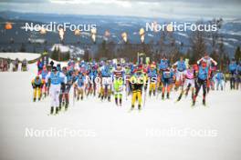 13.04.2024, Hafjell, Norway (NOR): Petter Northug Jr (NOR), Axel Jutterstroem (SWE), Thomas Bing (GER), Amund Hoel (NOR), Runar Skaug Mathisen (NOR), Morten Eide Pedersen (NOR), Thomas Odegaarden (NOR), Kasper Stadaas (NOR), Stanislav Rezac (CZE), (l-r) - Ski Classics Grand Finale Janteloppet - Hafjell (NOR). www.nordicfocus.com. © Reichert/NordicFocus. Every downloaded picture is fee-liable.