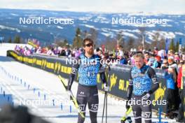 13.04.2024, Hafjell, Norway (NOR): Runar Skaug Mathisen (NOR), Torleif Syrstad (NOR), (l-r) - Ski Classics Grand Finale Janteloppet - Hafjell (NOR). www.nordicfocus.com. © Reichert/NordicFocus. Every downloaded picture is fee-liable.