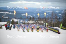 13.04.2024, Hafjell, Norway (NOR): Eirik Sverdrup Augdal (NOR), Petter Northug Jr (NOR), Thomas Bing (GER), Johan Hoel (NOR), Thomas Odegaarden (NOR), Stanislav Rezac (CZE), (l-r) - Ski Classics Grand Finale Janteloppet - Hafjell (NOR). www.nordicfocus.com. © Reichert/NordicFocus. Every downloaded picture is fee-liable.