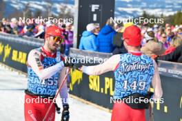 13.04.2024, Hafjell, Norway (NOR): Jonas Baumann (SUI), Beda Klee (SUI), (l-r) - Ski Classics Grand Finale Janteloppet - Hafjell (NOR). www.nordicfocus.com. © Reichert/NordicFocus. Every downloaded picture is fee-liable.