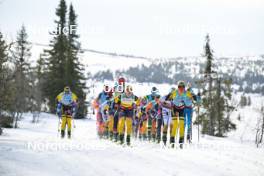 13.04.2024, Hafjell, Norway (NOR): Hanna Lodin (SWE), Emilie Fleten (NOR), Ida Dahl (SWE), Hedda Baangman (SWE), (l-r) - Ski Classics Grand Finale Janteloppet - Hafjell (NOR). www.nordicfocus.com. © Reichert/NordicFocus. Every downloaded picture is fee-liable.