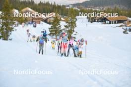 13.04.2024, Hafjell, Norway (NOR): Isak Nilsson (SWE), Nadine Faehndrich (SUI), Karolina Hedenstroem (SWE), Kati Roivas (FIN), (l-r) - Ski Classics Grand Finale Janteloppet - Hafjell (NOR). www.nordicfocus.com. © Reichert/NordicFocus. Every downloaded picture is fee-liable.