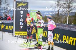 13.04.2024, Hafjell, Norway (NOR): Johan Hoel (NOR), Amund Hoel (NOR), Thomas Bing (GER), Thomas Odegaarden (NOR), (l-r) - Ski Classics Grand Finale Janteloppet - Hafjell (NOR). www.nordicfocus.com. © Reichert/NordicFocus. Every downloaded picture is fee-liable.